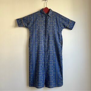 Ro's Garden Shirt Dress in Blue Moroccan Tile Print